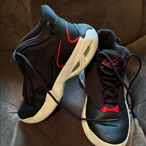 Nike Jordan Black & Red High-Top Basketball Shoes